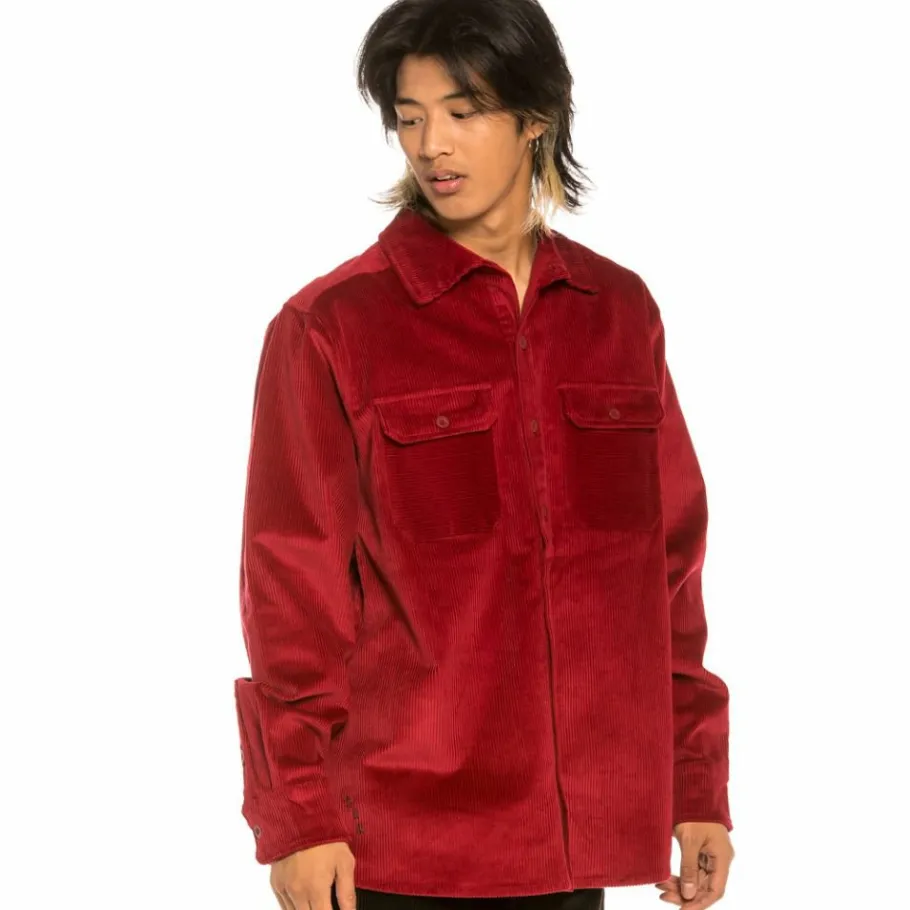 Grimey "Aged Rum" Corduroy Long Shirt - Red - Winter 21 New