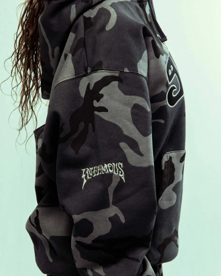 Grimey All Over Print Tusker Temple Vintage Hoodie Black - Fw23 Online