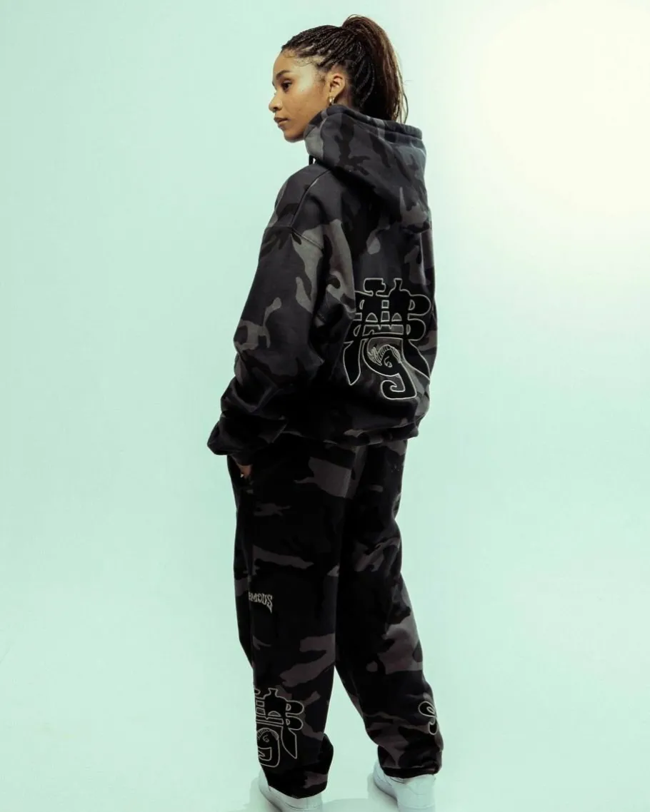 Grimey All Over Print Tusker Temple Vintage Hoodie Black - Fw23 Online