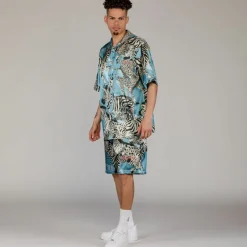 Grimey Animal Satin Shorts - Blue - Summer 23 New