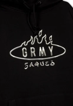 Grimey Burn In Flames Vintage Hoodie - Black - Ss24 Outlet