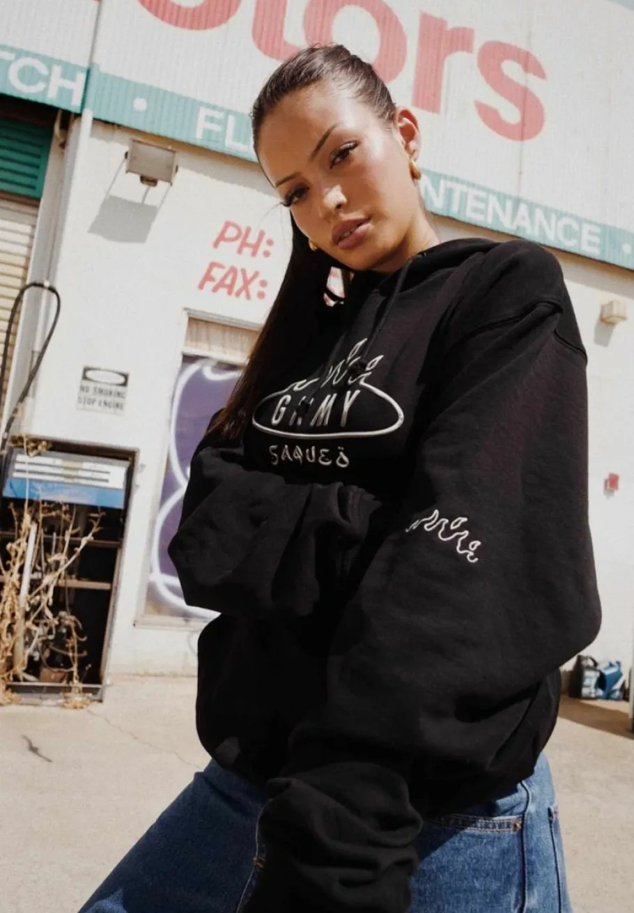 Grimey Burn In Flames Vintage Hoodie - Black - Ss24 Outlet