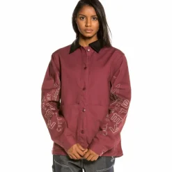 Grimey Call Of Yore Girl Coach Jacket Fw20 Wine Outlet