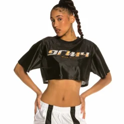 Grimey Chica Acknowledge Crop Top Ss20 Black Cheap