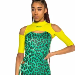 Grimey Chica Yanga Mid Sleeve Crop Top Ss20 Green Outlet