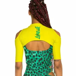 Grimey Chica Yanga Mid Sleeve Crop Top Ss20 Green Outlet