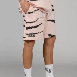 Grimey Cloven Tongues All Over Print Sweatshorts - Cream - Summer 23 Fashion