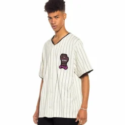 Grimey Day Dreamer Stripes Baseball Jersey - White- Spring 22 Store
