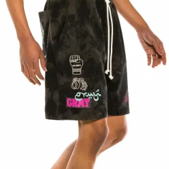 Grimey "Day Dreamer" Sweatshorts - Bleached Black - Spring 22 Cheap