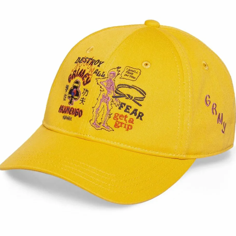 Grimey "Destroy All Fear" Curved Visor Cap - Yellow - Fall 21 Hot