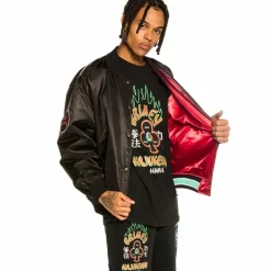 Grimey "Destroy All Fear" Reversible Satin Jacket - Black/Red - Fall 21 Discount