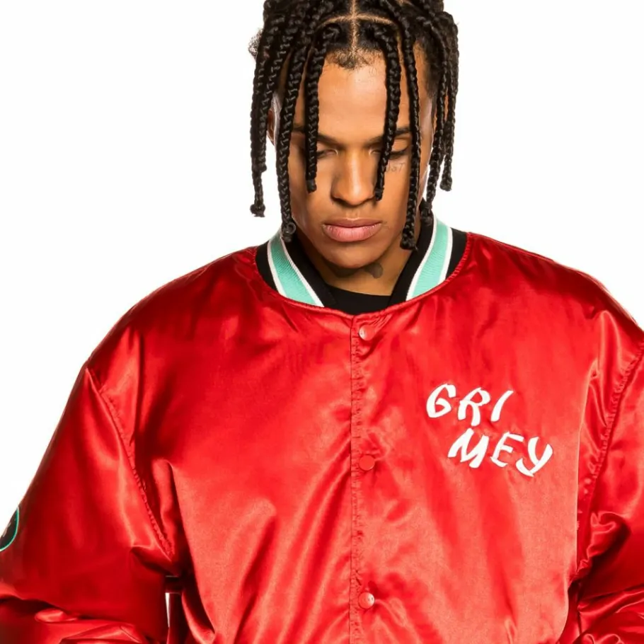 Grimey "Destroy All Fear" Reversible Satin Jacket - Black/Red - Fall 21 Discount