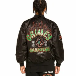 Grimey "Destroy All Fear" Reversible Satin Jacket - Black/Blue - Fall 21 Online