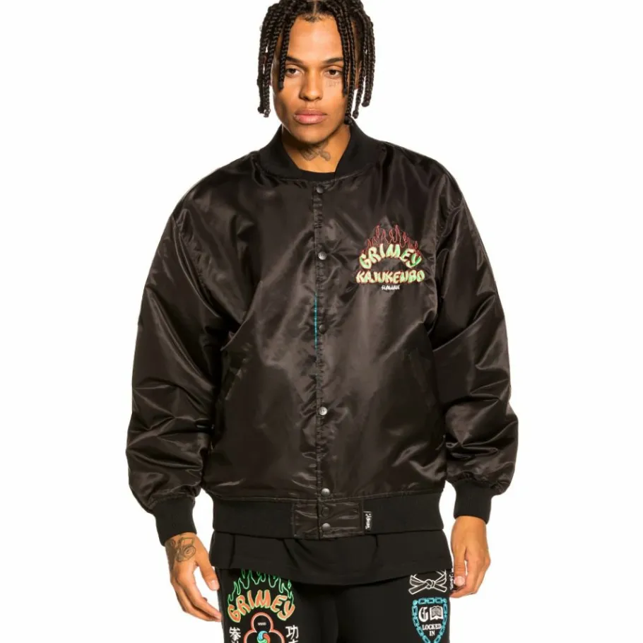 Grimey "Destroy All Fear" Reversible Satin Jacket - Black/Blue - Fall 21 Online