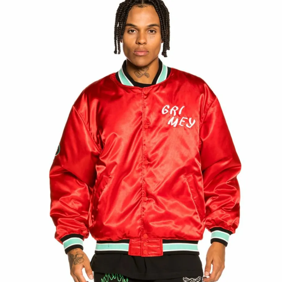 Grimey "Destroy All Fear" Reversible Satin Jacket - Red - Fall 21 Hot