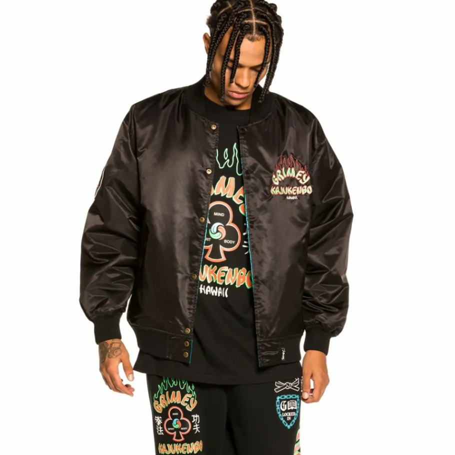 Grimey "Destroy All Fear" Reversible Satin Jacket - Red - Fall 21 Hot
