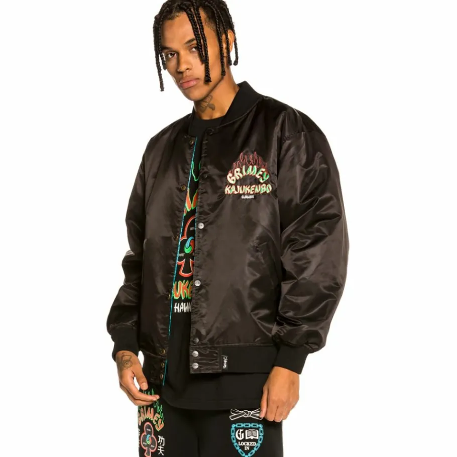 Grimey "Destroy All Fear" Reversible Satin Jacket - Red - Fall 21 Hot