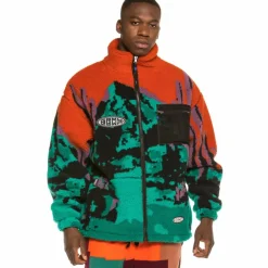 Grimey Dulce Sherpa Jacket Fw20 Orange Outlet
