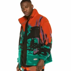 Grimey Dulce Sherpa Jacket Fw20 Orange Outlet