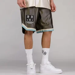 Grimey Fire Route Basket Shorts - Black - Spring 23 Cheap