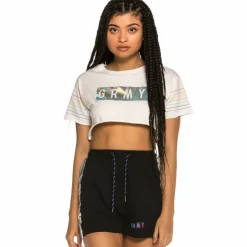 Grimey Fluid Planet Girl Crop Top Ss19 White Store