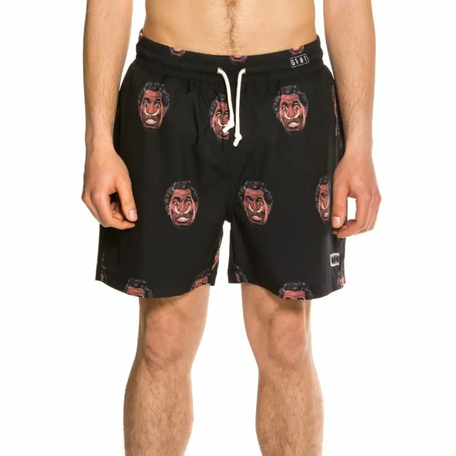 Grimey "Frenzy " All Over Print Swimming Short - Black - Summer 21 Shop