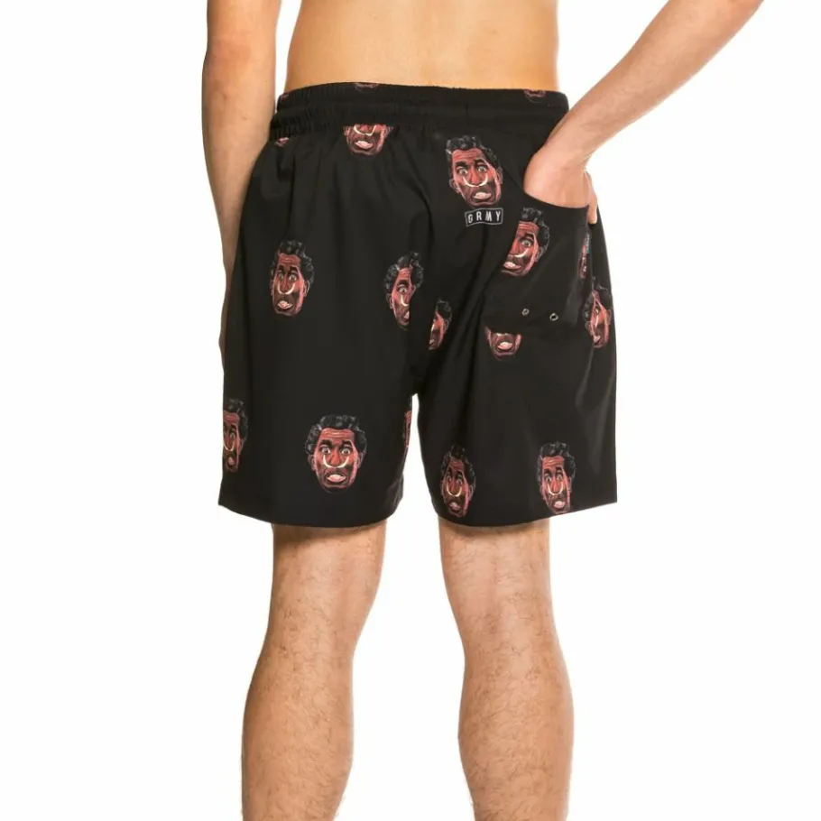 Grimey "Frenzy " All Over Print Swimming Short - Black - Summer 21 Shop