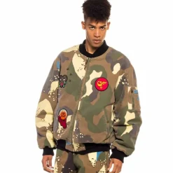 Grimey Glorified Bomber Jacket - Camo - Spring 22 Online