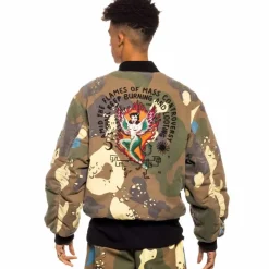 Grimey Glorified Bomber Jacket - Camo - Spring 22 Online