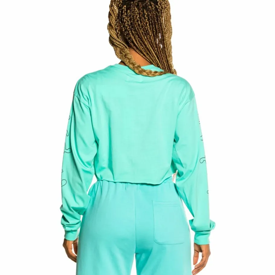 Grimey Hope Unseen Long Sleeve Crop Tee - Blue - Spring 21 Best