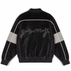 Grimey "Iam" Velvet Track Jacket - Black - Fall 22 Hot