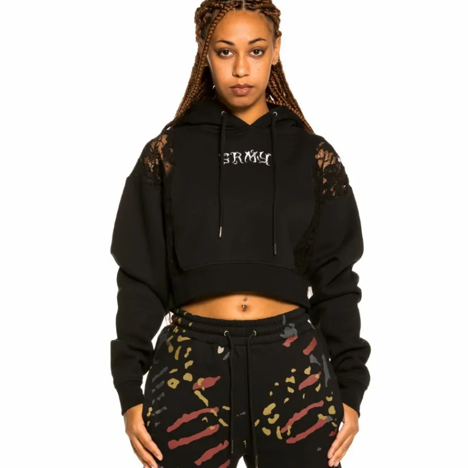 Grimey "Jazz Thing" Girl Lace Hoodie - Black - Fall 21 Outlet