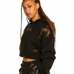 Grimey "Jazz Thing" Girl Lace Hoodie - Black - Fall 21 Outlet