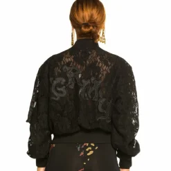 Grimey "Jazz Thing" Girl Lace Bomber Jacket - Black - Fall 21 Cheap