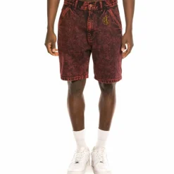 Grimey "Liveution" Denim Short Red - Spring 21 Online