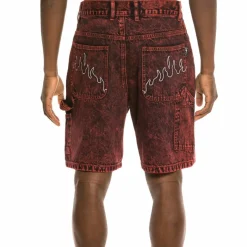 Grimey "Liveution" Denim Short Red - Spring 21 Online