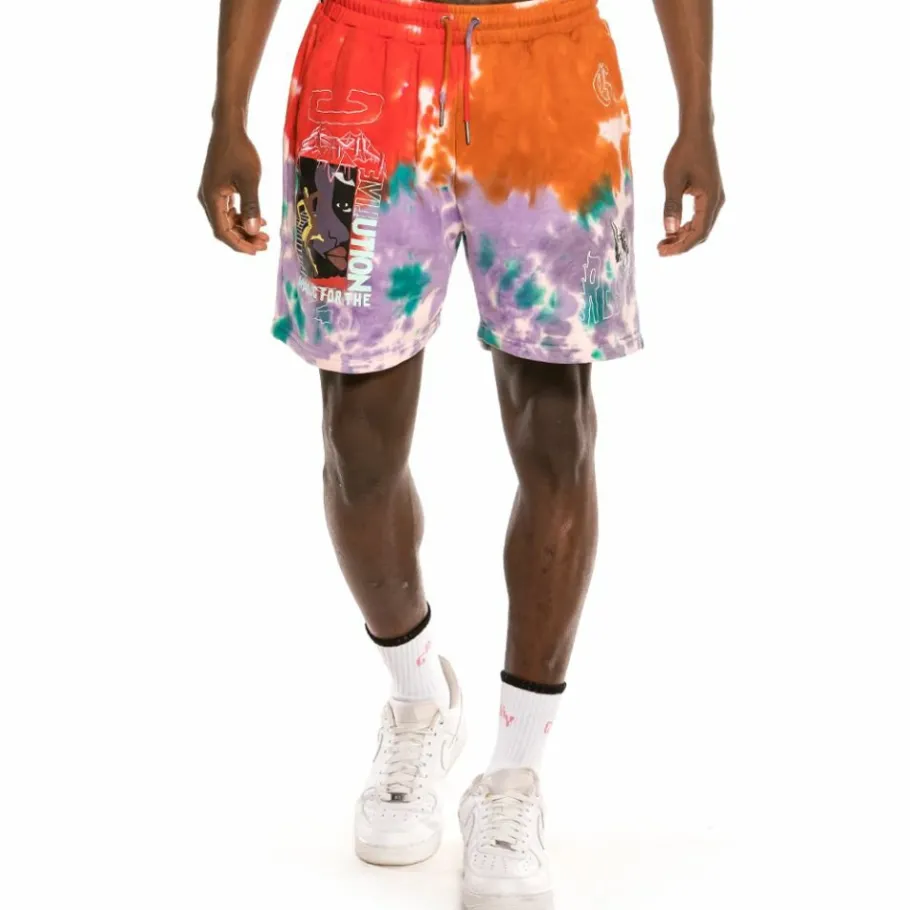 Grimey "Liveution Magic 4 Resistance" Sweatshorts Tie Dye - Spring 21 Best Sale