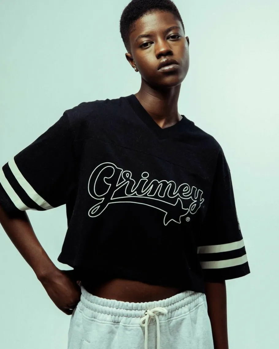Grimey Madrid Girl Crop Football Jersey - Black - Fw23 Sale