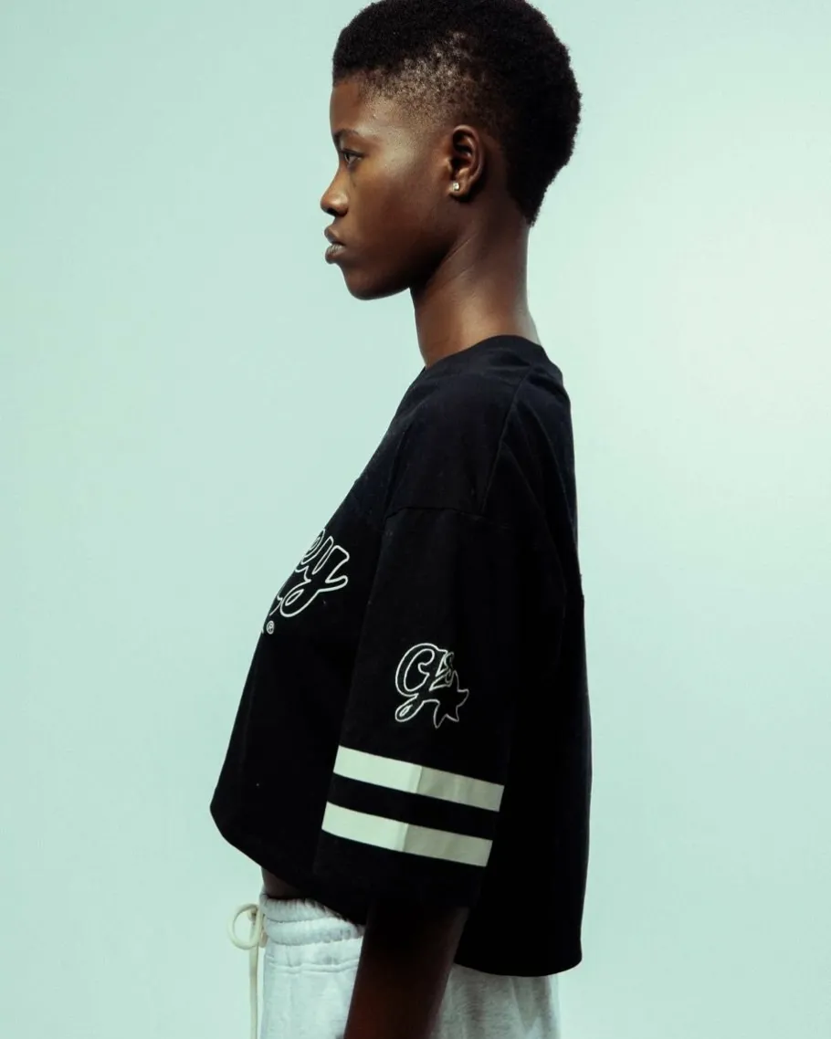 Grimey Madrid Girl Crop Football Jersey - Black - Fw23 Sale
