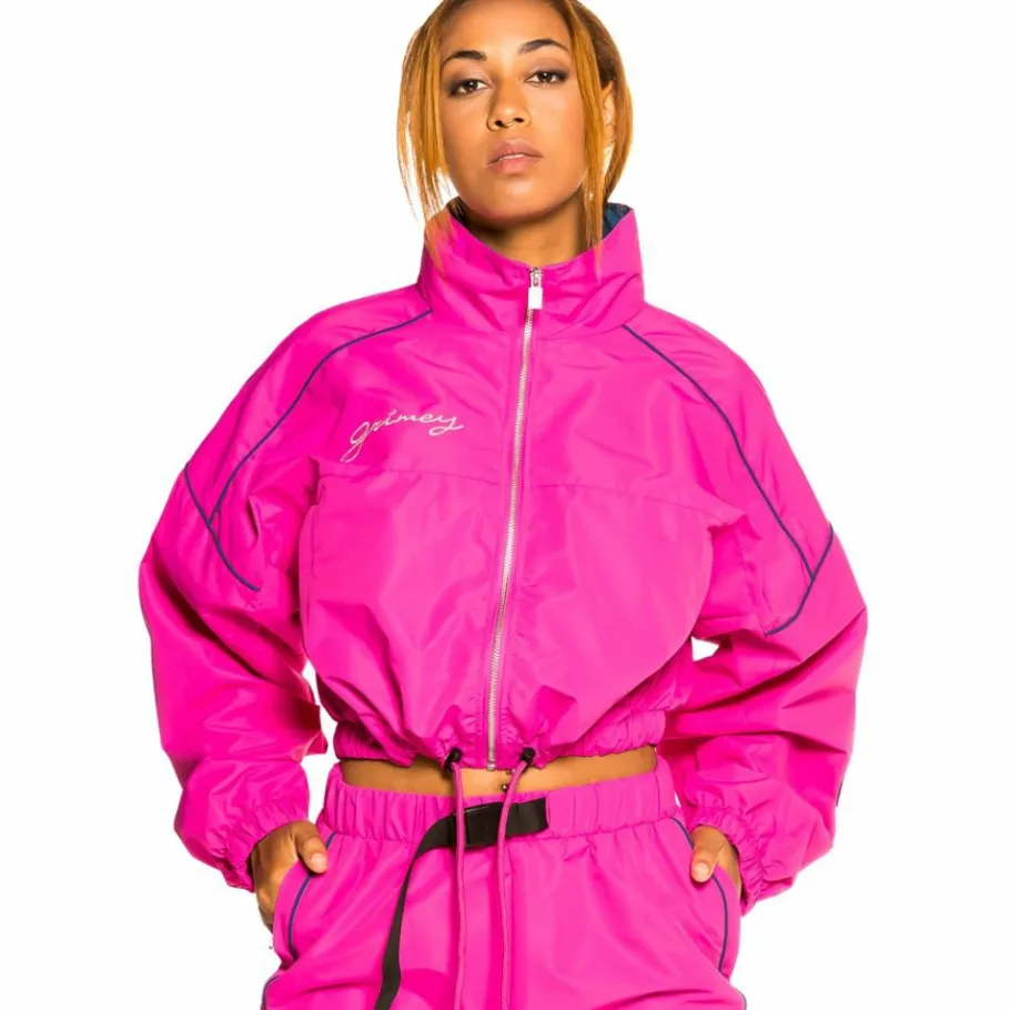 Grimey "Martinica Fact" Girl Track Jacket - Fuchsia - Fall 21 Cheap