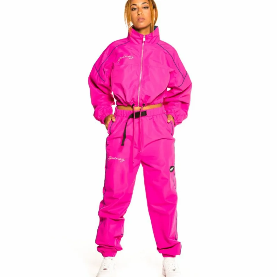 Grimey "Martinica Fact" Girl Track Jacket - Fuchsia - Fall 21 Cheap
