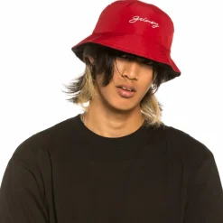 Grimey "Martinica Fact" Reversible Buckle Hat - Red/Black - Fall 21 Shop
