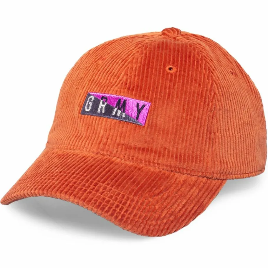 Grimey Nite Marauder Corduroy Curved Visor Cap Fw20 Brick Cheap
