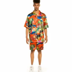Grimey "Ocean Gateways" Button Up Shirt - Red - Summer 22 Store