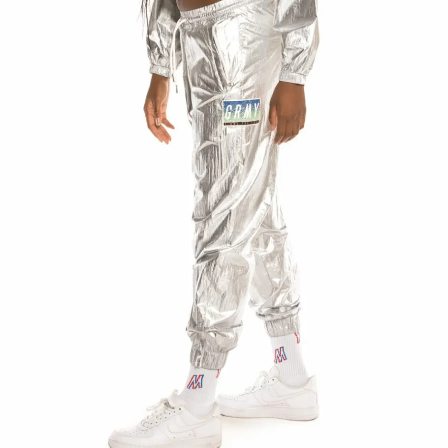 Grimey Planete Noir Girl Track Pants Fw19 Silver Store