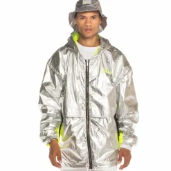 Grimey Planete Noire Fw19 Raincoat Silver Sale