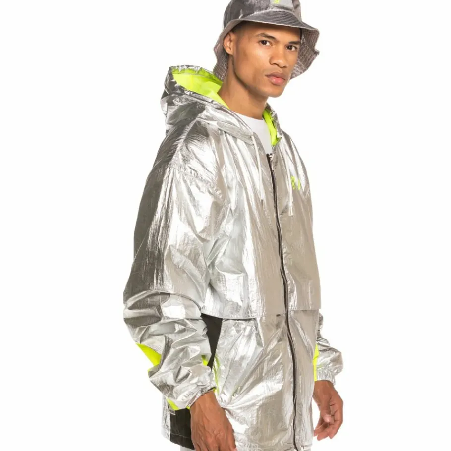 Grimey Planete Noire Fw19 Raincoat Silver Sale