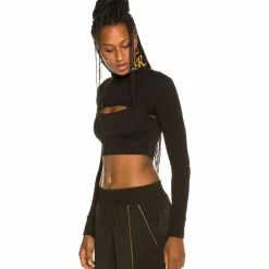 Grimey Sighting In Vostok Girl Long Sleeve Crop Top Fw19 Black New