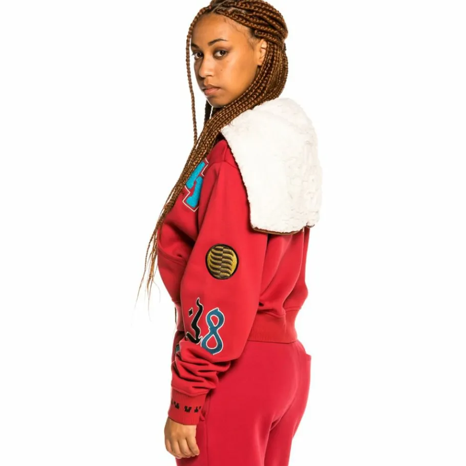 Grimey "Singgang Junction" Girl Zipper Hoodie - Red - Fall 21 Store