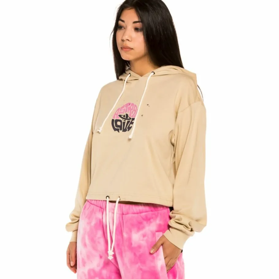 Grimey "Space Lady" Long Sleeve Hodded Shirt - Sand - Winter 21 Discount